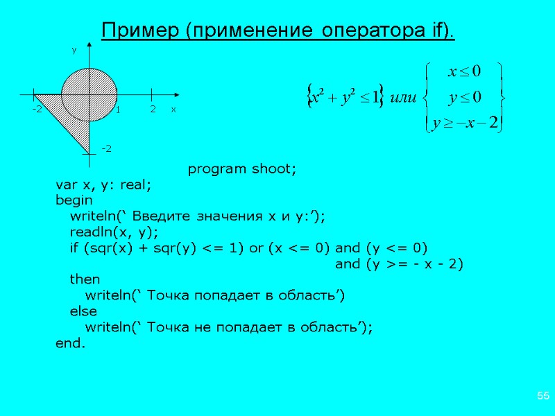 Луковкин С.Б. МГТУ. 55 Пример (применение оператора if).      